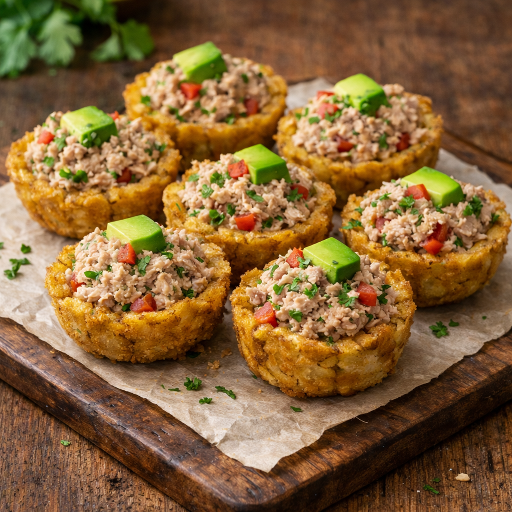 Tostones stuffed with tuna