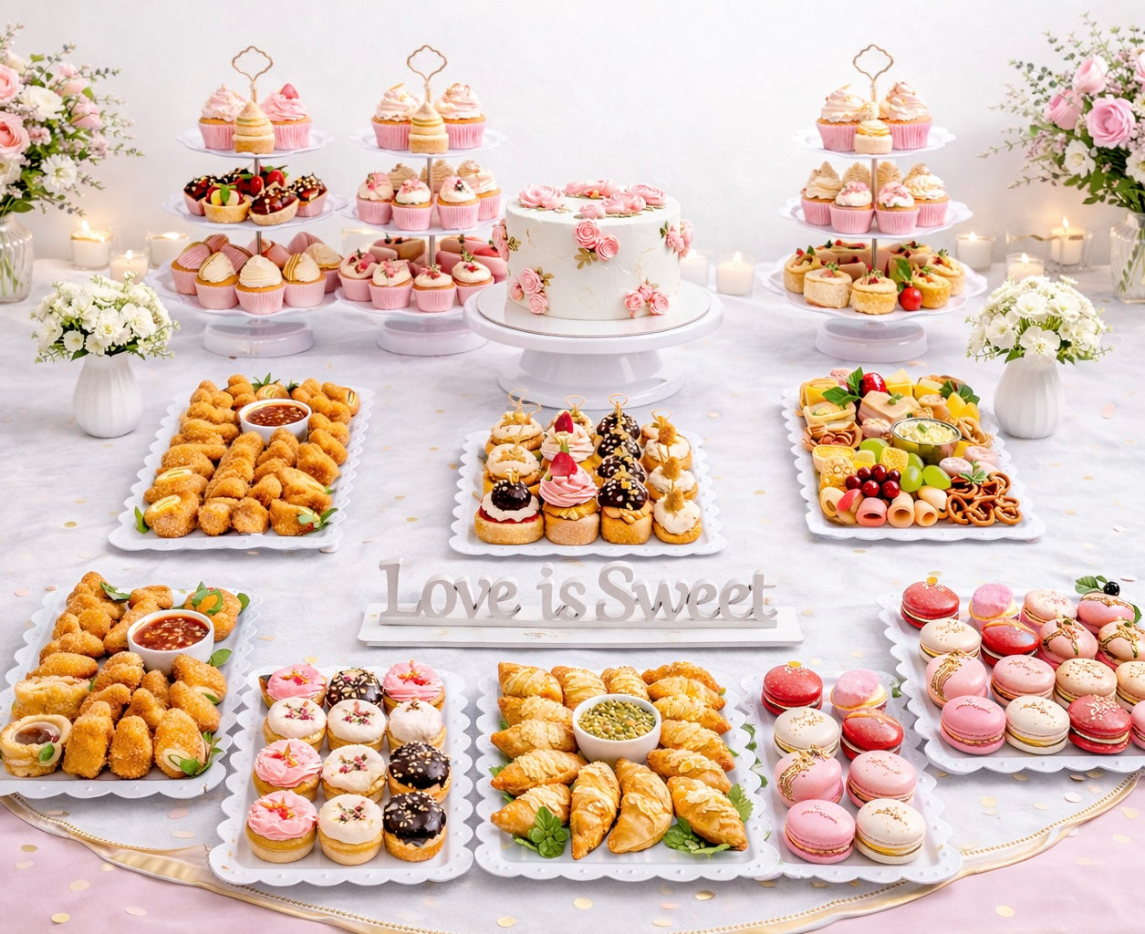 Decoración de mesa blanca