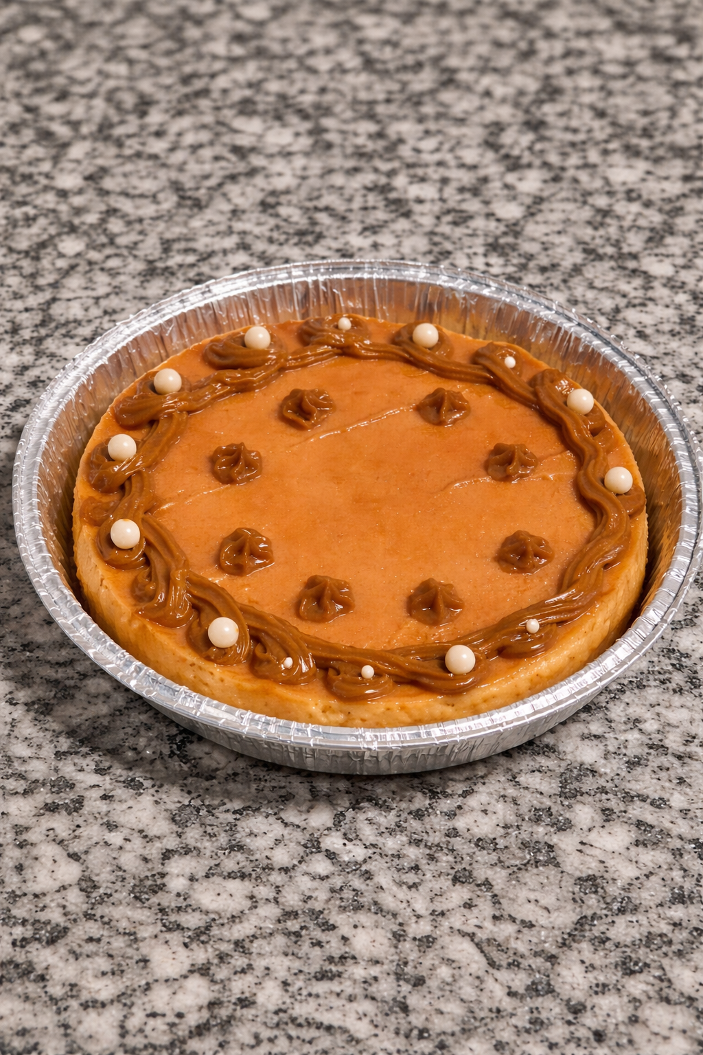 Three-milk flan with whiskey